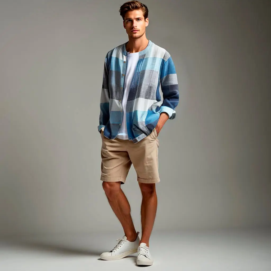 Camisa 100% Lino a Cuadros - Image 4