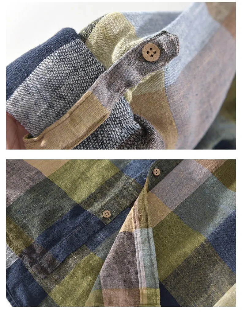 Camisa 100% Lino a Cuadros - Image 5