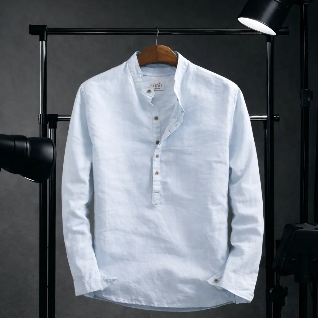 Camisa de lino Manga Larga cuello mao - Image 3