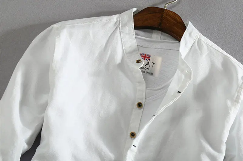 Camisa de lino Manga Larga cuello mao - Image 11