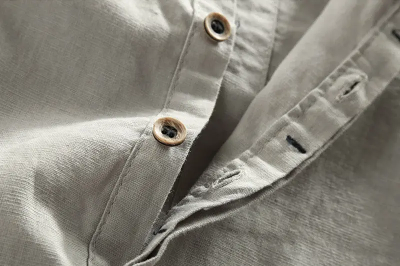 Camisa de lino Manga Larga cuello mao - Image 12