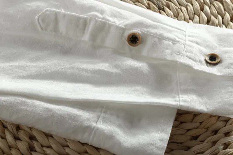 Camisa de lino Manga Larga cuello mao - Image 15