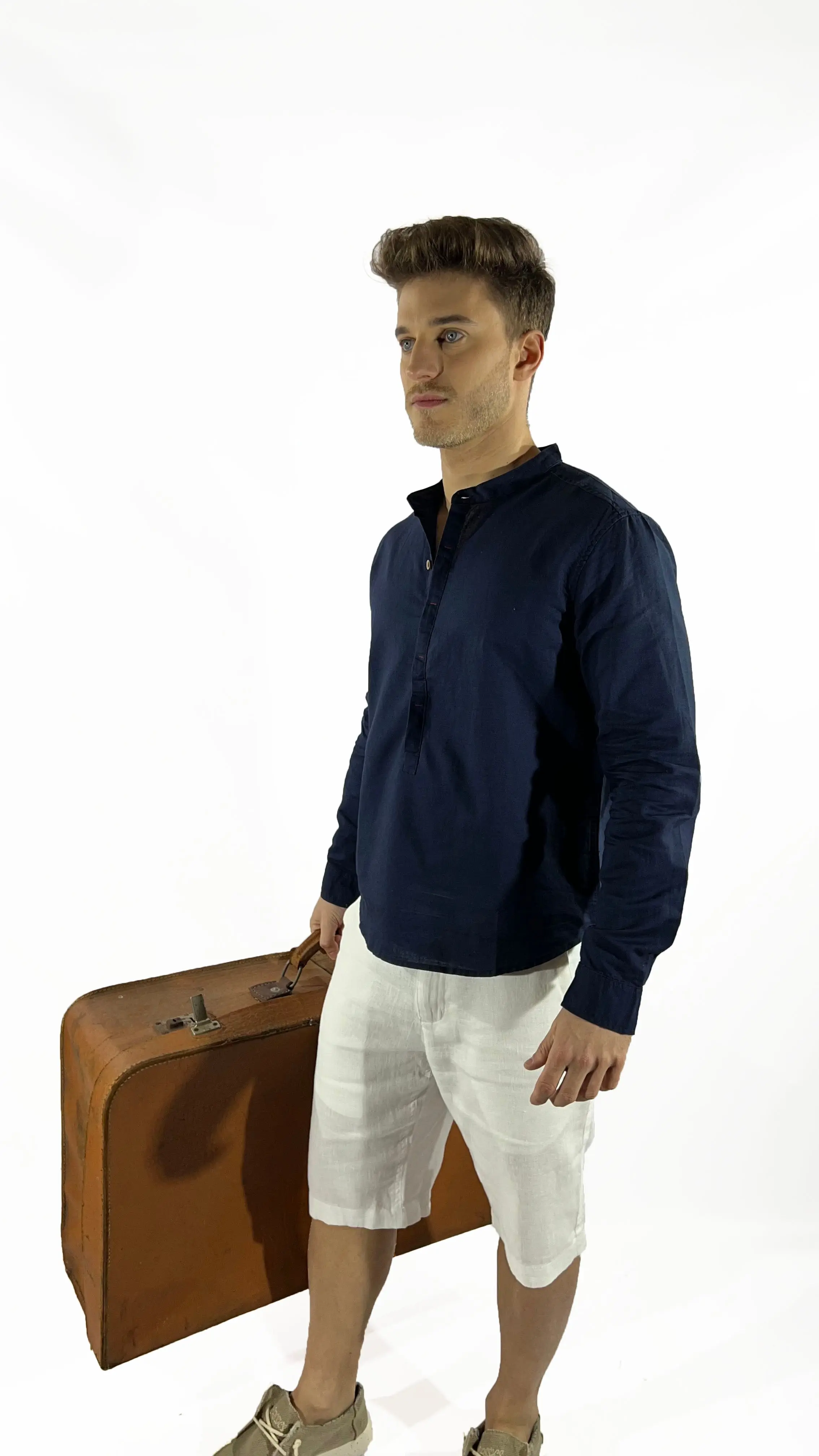 Camisa de lino Manga Larga cuello mao - Image 9