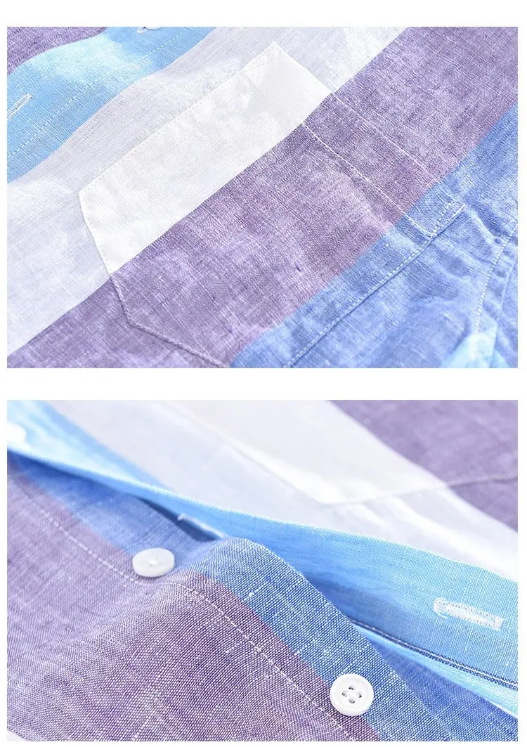 Camisa London Eye mang larga (100% lino) - Image 5