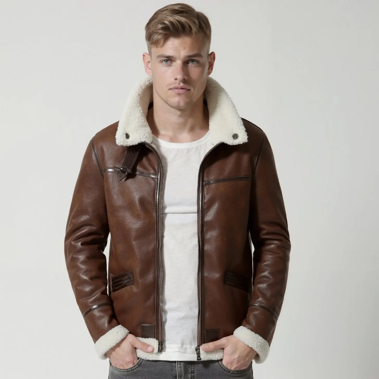 Chaqueta de cuero de chancho - Image 3