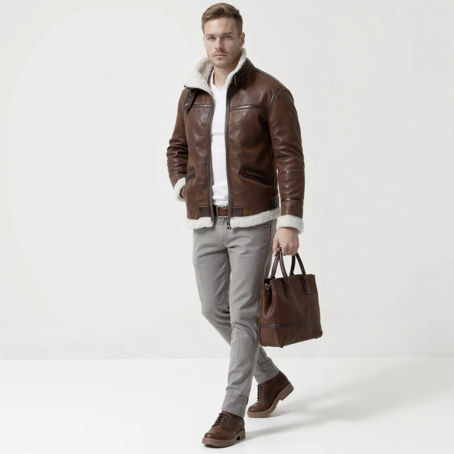 Chaqueta de cuero de chancho - Image 4