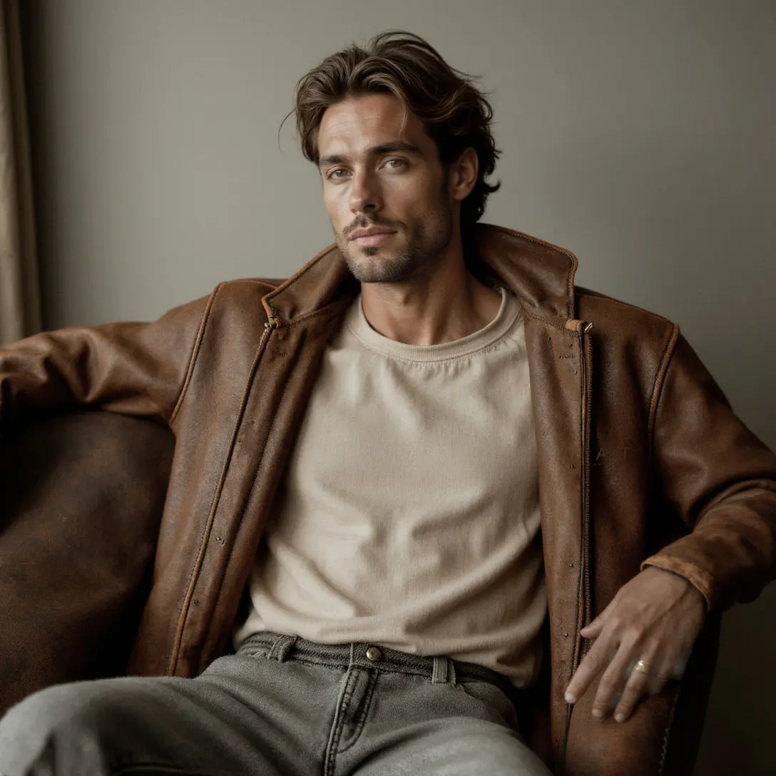 Chaqueta de Cuero Vacuno  Camden - Image 4