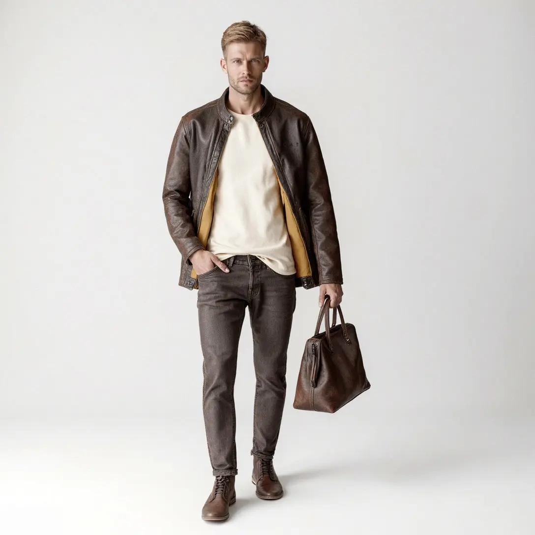 Chaqueta de Cuero Vacuno  Camden - Image 5